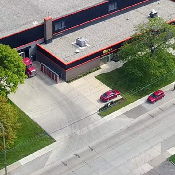 Aerial image of Titan Metallurgy lab building.